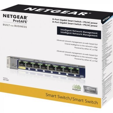 GS108T-200NAS NetGear switch Prosafe 8x RJ45 gigabit PoE