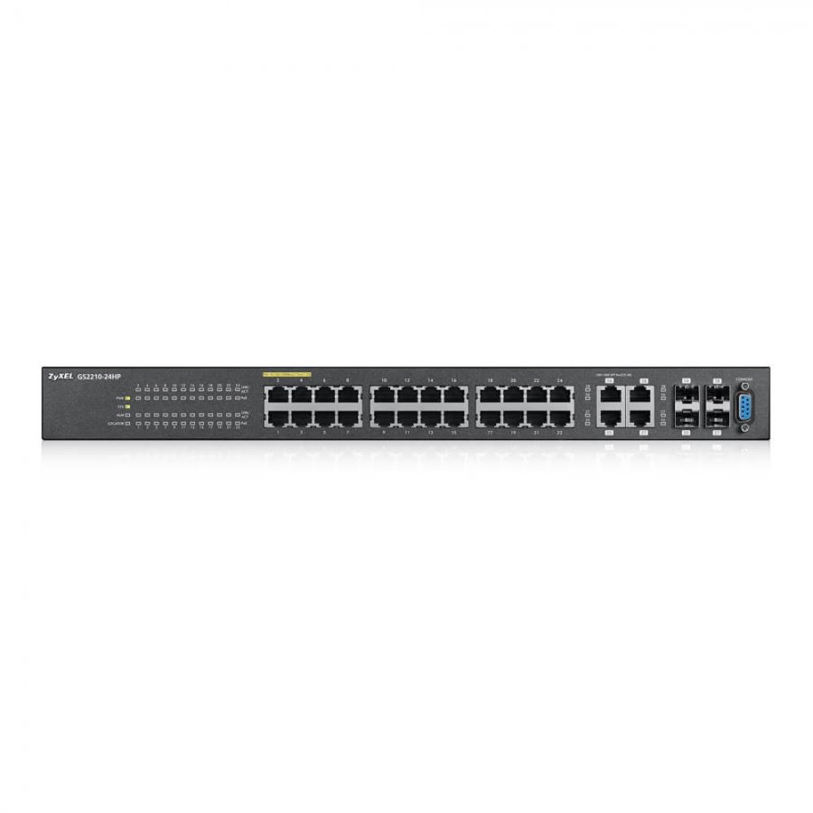 GS2210-24HP Zyxel Switch 24x Gbe PoE Plus + 4x SFP