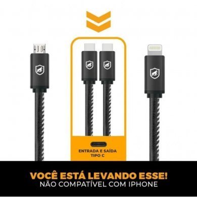 GS-1001 GORILA SHIELD CABO TURBO MILITAR Tipo-C/Tipo-C