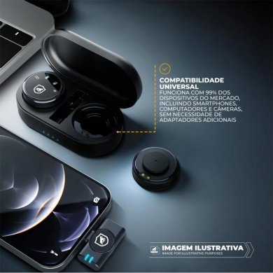GShield microfone de lapela sem fio recarregavel