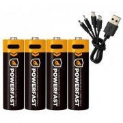 GShield pilha recarregável AA Turbo Powerfast USB-C kit com 4 unidades 3400mWh 1.5V