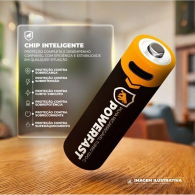 GShield pilha recarregável AA Turbo Powerfast USB-C