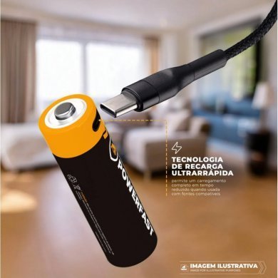 GShield pilha recarregável AA Turbo Powerfast USB-C