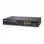 PLANET Switch 8 Portas Gigabit PoE 802.3at 2-Port 100/1000