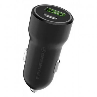 GShield carregador veicular Armor USB-C e USB-A 20W