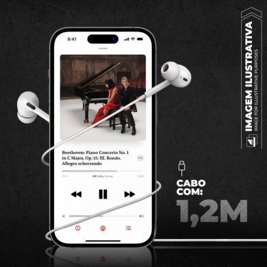 GS-8842 Gorila Shield Fone de Ouvido Tipo-C Dual Air Branco