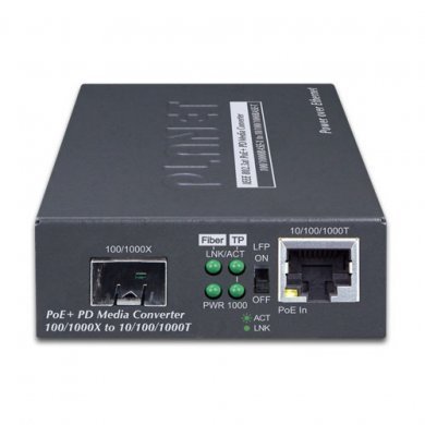 GT-805A-PD Planet Conversor de Mídia SFP RJ45 POE+ 1000Base-T