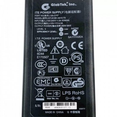 GlobTek Fonte Compatível AC/DC 100-240V