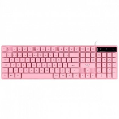 GTH200R7 Vinik Teclado Gamer Cerberus Rosa Led 7 Cores