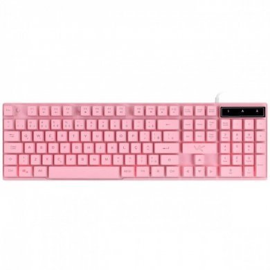 GTH200R7 Vinik Teclado Gamer Cerberus Rosa Led 7 Cores