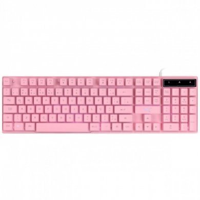 GTH200R7 Vinik Teclado Gamer Cerberus Rosa Led 7 Cores