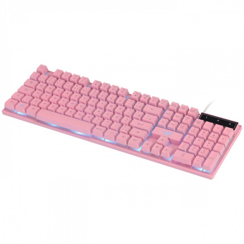 GTH200R7 Vinik Teclado Gamer Cerberus Rosa Led 7 Cores