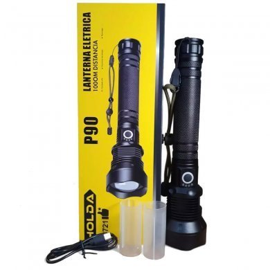 H3721 Holda lanterna tática LED P90 recarregável USB-C