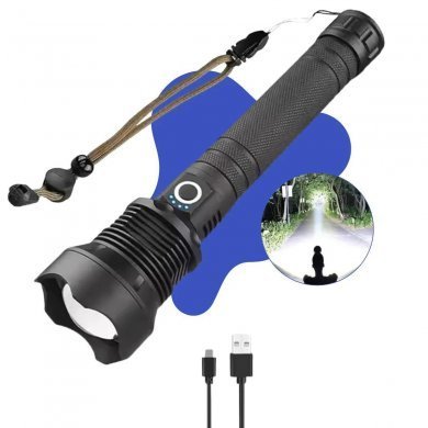 H3721 Holda lanterna tática LED P90 recarregável USB-C