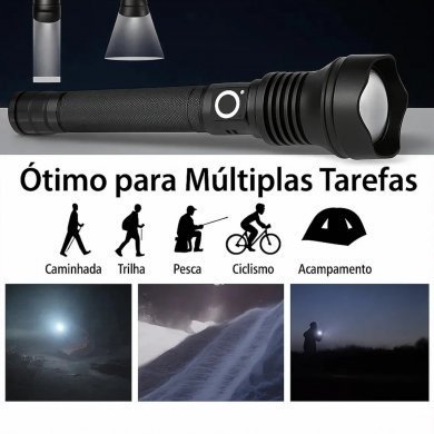 H3721 Holda lanterna tática LED P90 recarregável USB-C