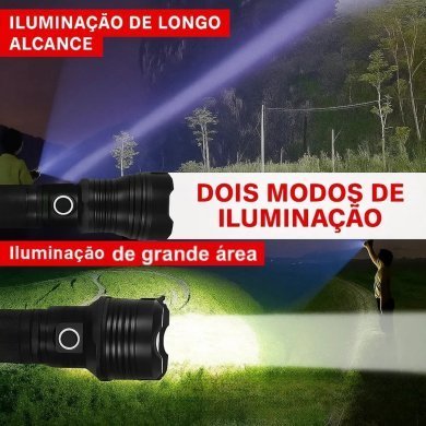 H3721 Holda lanterna tática LED P90 recarregável USB-C