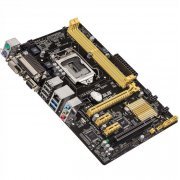 Placa MAe ASUS Intel LGA1150 mATX 2x DDR3 Ate 1600Mhz, DVI/VGA, USB 3.0, SATA 6GBs. Audio, Video e Rede Gigabit Integrados