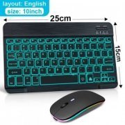 Teclado e Mouse Bluetooth recarregavel (ingles) Retro