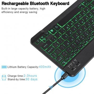 Teclado e Mouse Bluetooth recarregavel (ingles)