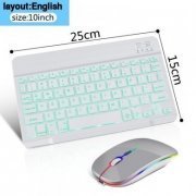 TECLADO E MOUSE BLUETOOTH RECARREGAVEL (INGLES) RETRO