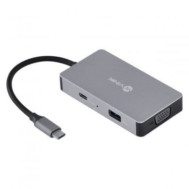 HC-5VGA Vinik Hub USB-C 5 em 1 2x HDMI 1x VGA 1x USB 3.0 1x USB-C