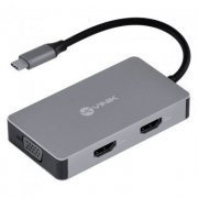 Vinik Hub USB-C 5 em 1 2x HDMI 1x VGA 1x USB 3.0 1x USB-C Power Delivery 60W