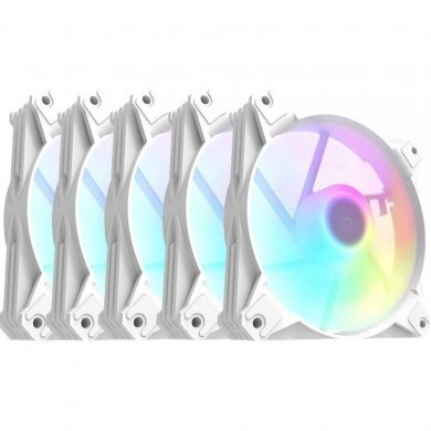 HCL605W Motospeed kit 5 cooler fan Hyrax branco ARGB 120mm