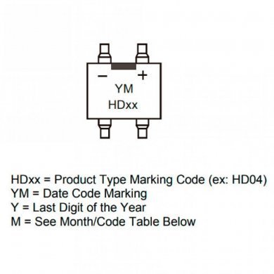 Ponte de diodos HD06 600V 800mA (kit 10 unidades)