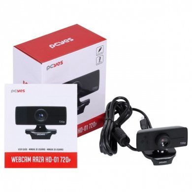 PCYES webcam RAZA HD 720p USB 2.0 preto