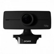 PCYES webcam RAZA HD 720p USB 2.0 preto plug and play com microfone integrado e suporte para tripé integrado
