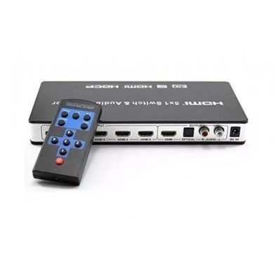 HDMATTERS-5X1 Hub Switcher Hdmi 5x1 Portas e Extrator Audio