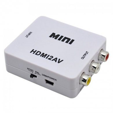 Mini adaptador conversor HDMI para RCA AV FHD