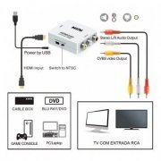 Mini adaptador OEM conversor HDMI para RCA AV FHD video composto 3RCA AV