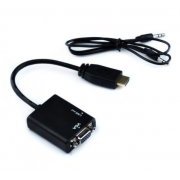 Conversor HDMI Macho para VGA Femea OEM Output 1080P HD + Cabo Audio