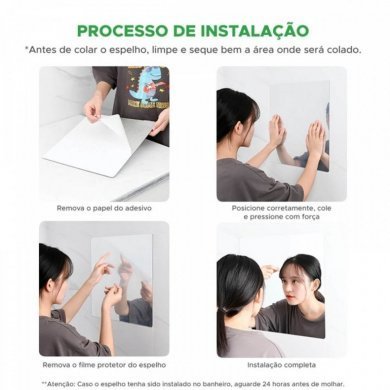 HEP3040Q Espelho adesivo decorativo autocolante 30x40CM