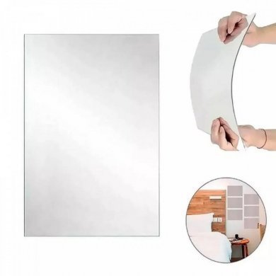 HEP3040Q Espelho adesivo decorativo autocolante 30x40CM