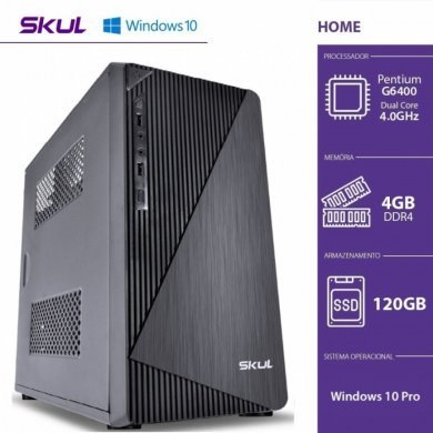 HG64001204W10P Skul Computador Home H200 Intel Celeron G6400