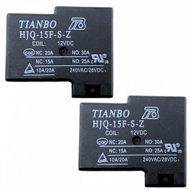 HJQ-15F-S-Z Rele T90 Tianbo 12V 20A 5 terminais (Kit 2x und)