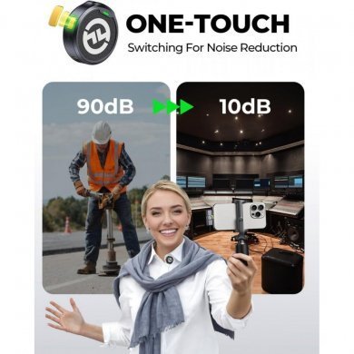 Microfone Lapela Hollyland Lark M2 Duo Combo preto