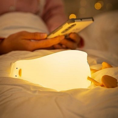 HM5318 Luminaria decorativa pato de silicone recarregavel