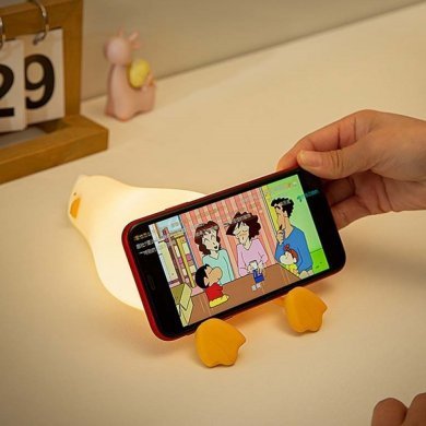 Luminaria decorativa pato de silicone recarregavel