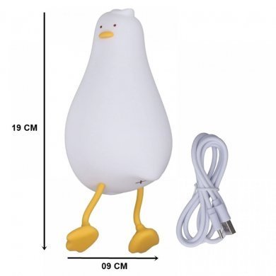 Luminaria decorativa pato de silicone recarregavel