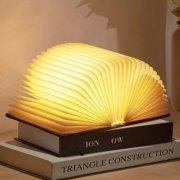Mini luminaria livro decorativo USB recarregável tamanho 7.5 x 9.5 x 2cm / 3 tons de cor
