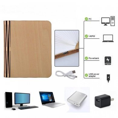 HM6007 Mini luminaria livro decorativo USB recarregável