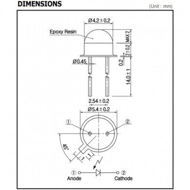 HP-2ML 10x Photo Diodo HP2ML Kodenshi 5VDC TO-18