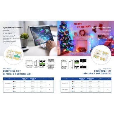 HQ17-2303BGRC 10x LED RGB SMD 0805 Alto Brilho HQG Optoelectronics