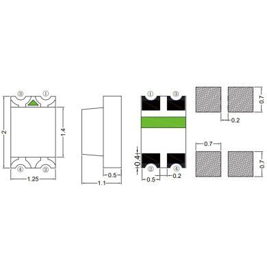 HQ17-2303BGRC 10x LED RGB SMD 0805 Alto Brilho HQG Optoelectronics