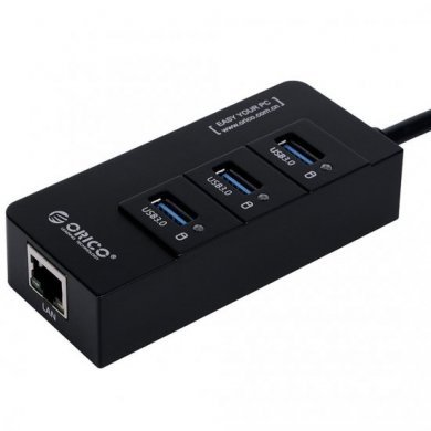 Orico HUB 3 Portas USB 3.0 + Porta Lan Gigabit