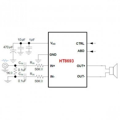 HT8693SP Ci Amplificador de Audio SMD 8 pinos
