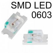 Led branco SMD 0603 3.3V 30mA (kit 100 unidades) tamanho: 1.6 x 0.8 x 0.6 mm / Branco frio 6000K